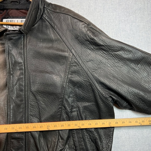 Pelle Studio Genuine Leather Bomber Jacket Men XXL Dark Brown Distressed Classic - Picture 8 of 12